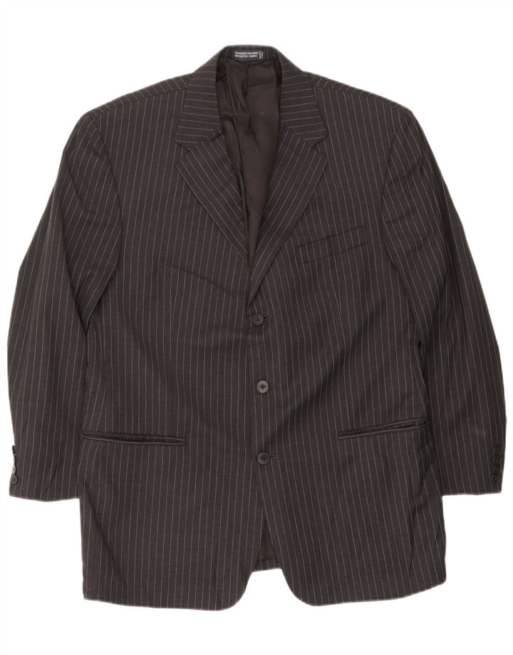 Nautica Chaqueta tipo blazer de 3 botones para hombre UK 44 2XL Lana negra a rayas