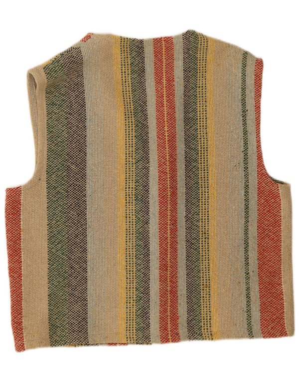 Chaleco vintage para hombre grande acrílico a rayas multicolores