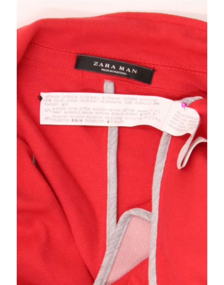 Zara Chaqueta tipo blazer de 2 botones para hombre UK 40 Large Rojo Algodón