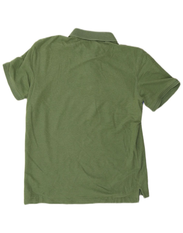 IZOD Polo para hombre de algodón color block verde medio