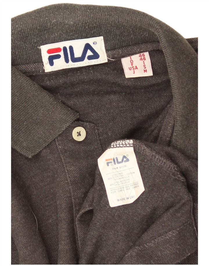 Fila Polo De Manga Larga Para Hombre Pequeño Algodón Gris