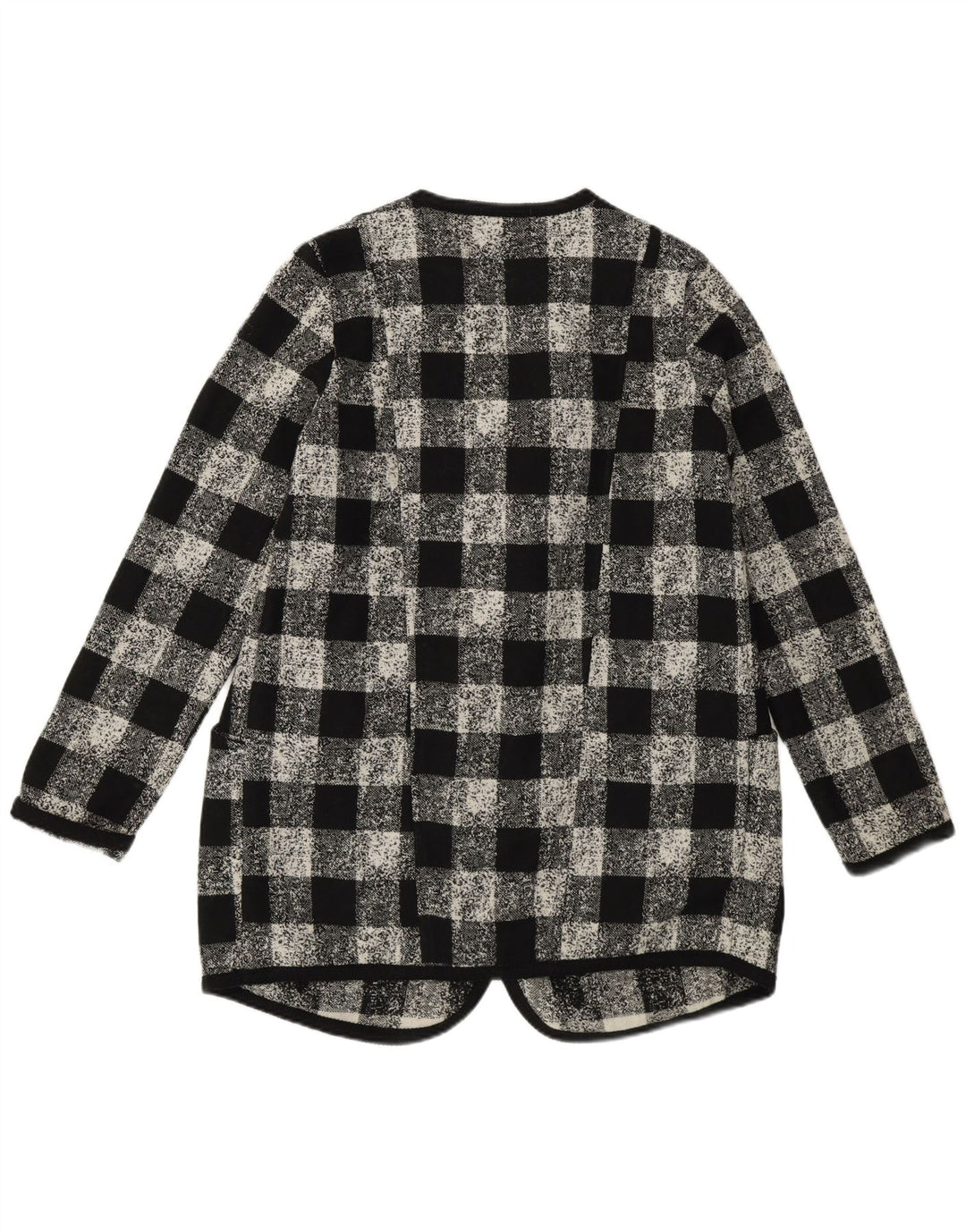 Sisley Chaqueta tipo blazer extragrande para mujer UK 6 XS Acrílico negro a cuadros