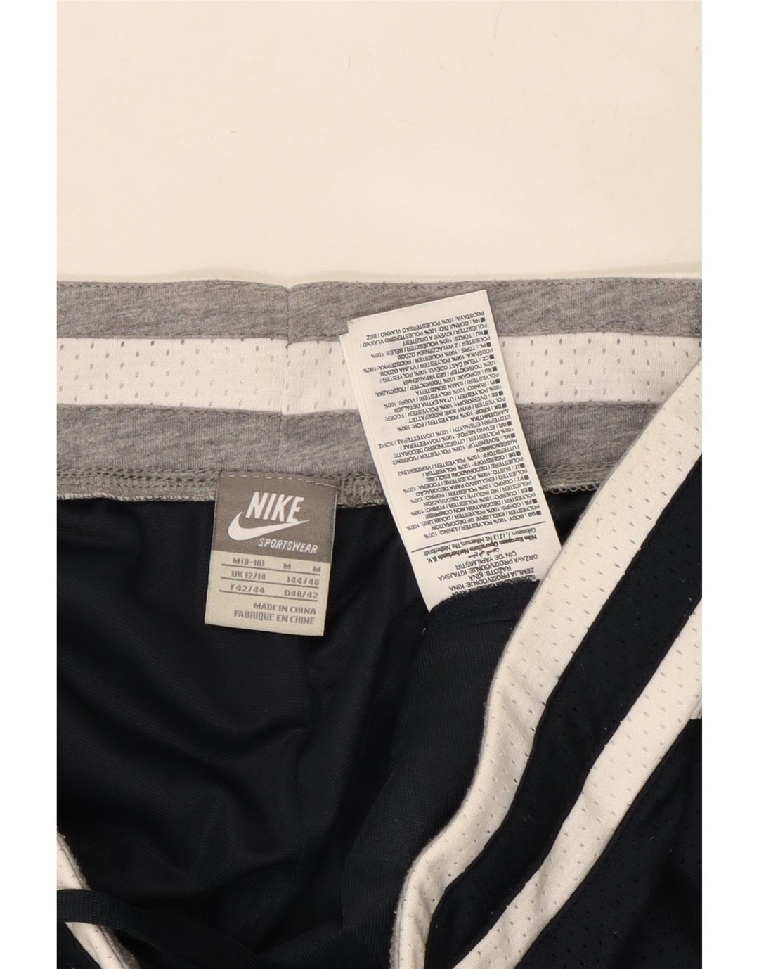 NIKE Womens Tracksuit Trousers UK 12/14 Medium  Navy Blue Colourblock Vintage Nike and Second-Hand Nike from Messina Hembry 