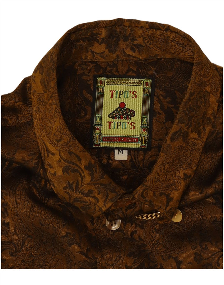 Camisa Hombre Tipo' S Viscosa Paisley Marrón Medio