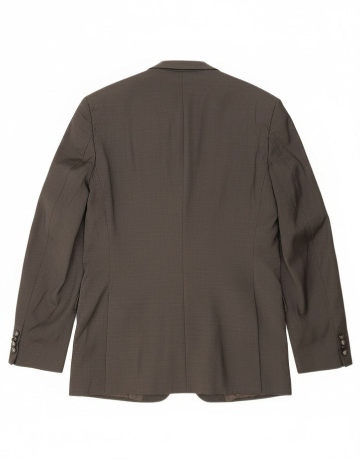 Hugo Boss Chaqueta tipo blazer larga con 2 botones para hombre UK 42 XL Lana gris