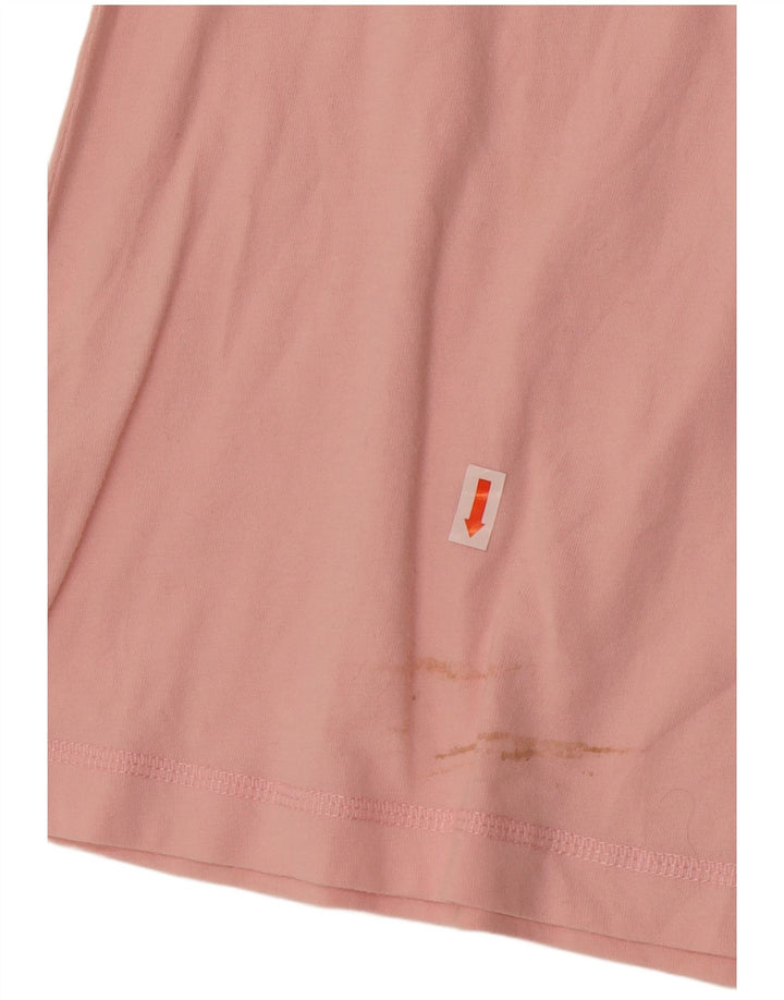 Champion Camiseta Sin Mangas Estampada Para Mujer UK 40 Algodón Color Block Rosa Mediano