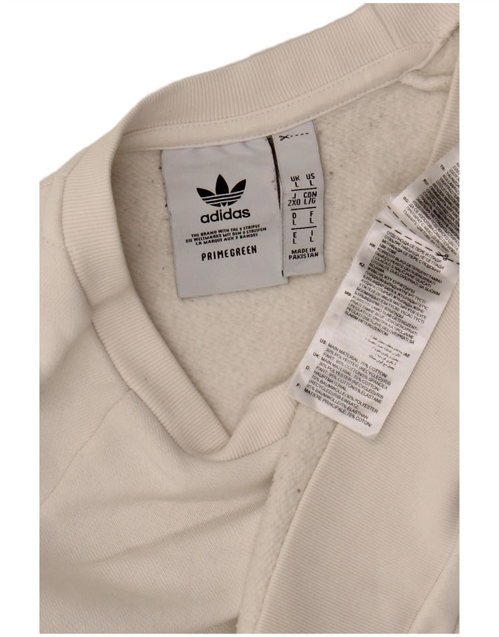ADIDAS Hombre Primegreen Sudadera Jumper Grande Algodón Blanco