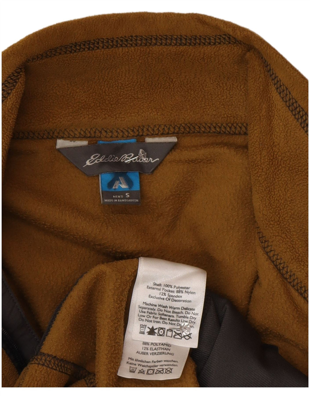 Eddie Bauer Chaqueta polar para hombre UK 36 Small Marrón Colorblock Poliéster