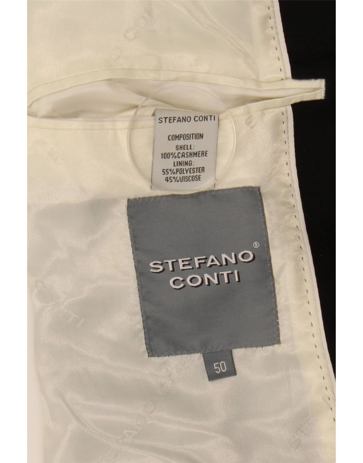 Stefano Conti Abrigo para hombre IT 50 Large Black Cashmere