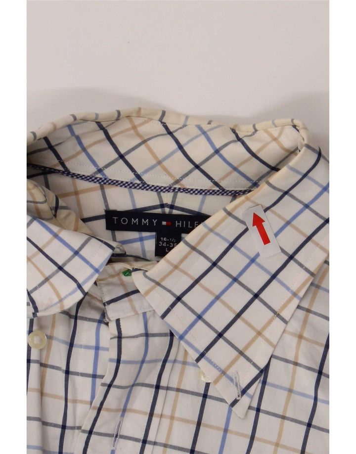 Tommy Hilfiger Camisa para hombre Talla 16 1/2 Grande Cuadros multicolores