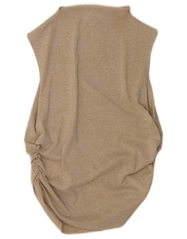 Marks & Spencer Blusa sin mangas para mujer UK 40 XL Viscosa moteada beige