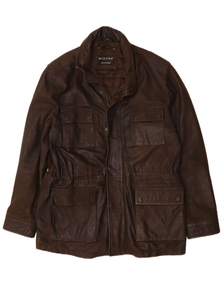 Morena Chaqueta de cuero para hombre ES 42 XL Marrón