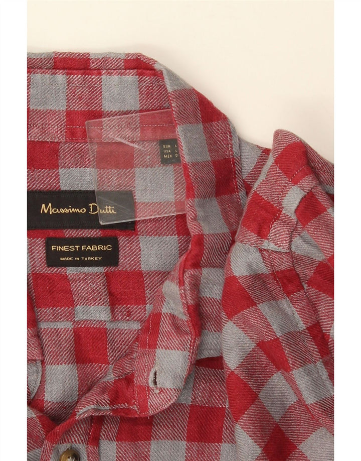 Camisa Massimo Dutti Hombre Cuadros Rojos Grandes