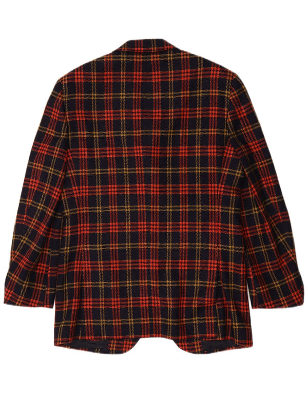 Sutor Mantellassi Chaqueta tipo blazer de 3 botones para hombre IT 46 Small Navy Blue Check