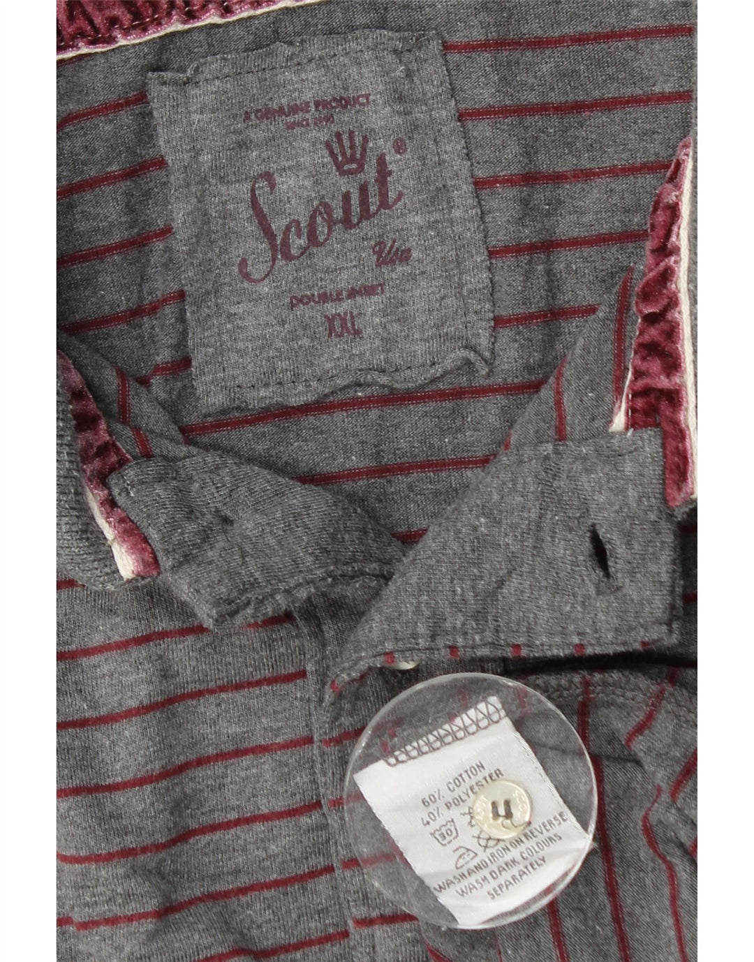 Polo Scout para hombre 2XL Algodón a rayas gris