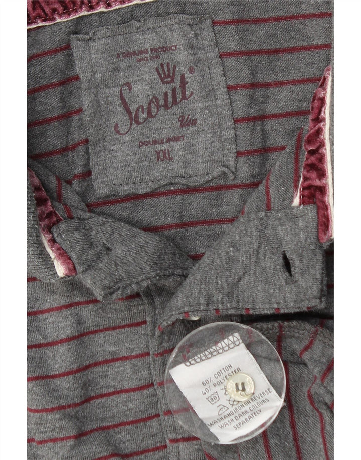 Polo Scout para hombre 2XL Algodón a rayas gris