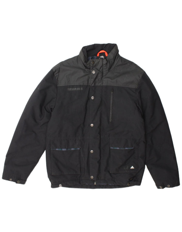 Adidas Chaqueta cortavientos para hombre UK 36 Small Black Colourblock Nylon