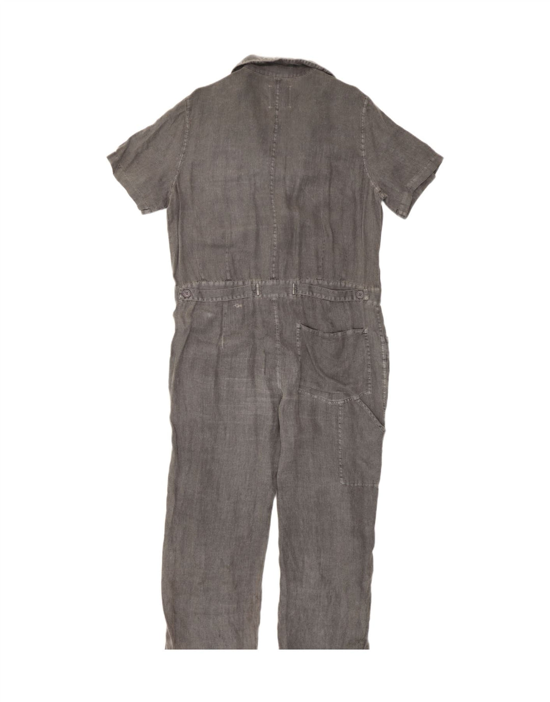 Zara Mujer Mono Extragrande UK 44 Lino Gris Medio