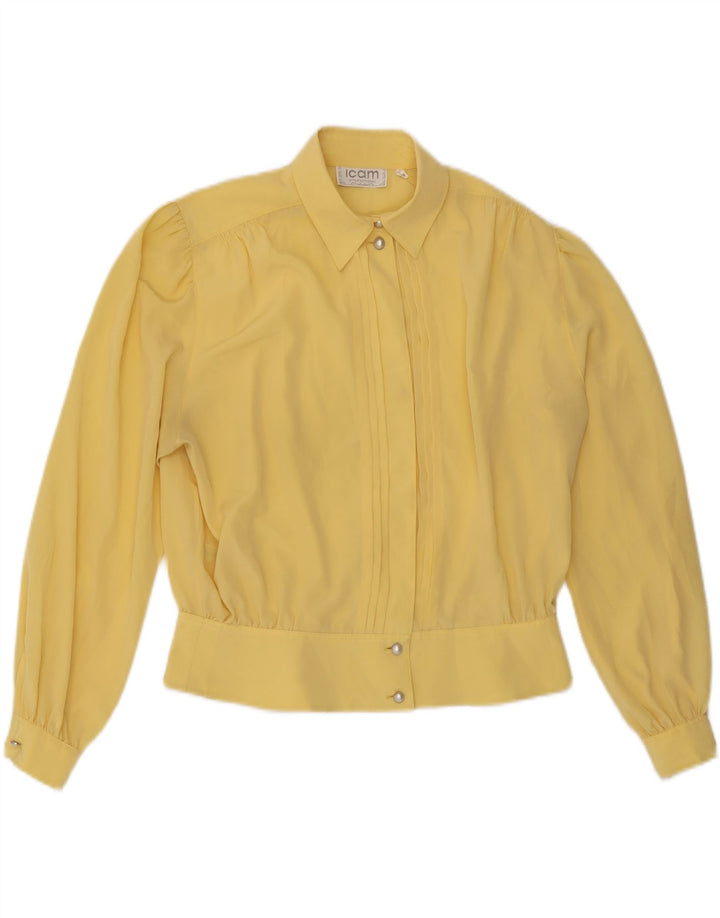 ICAM Blusa tipo camisa para mujer UK 46 Grande Poliéster amarillo