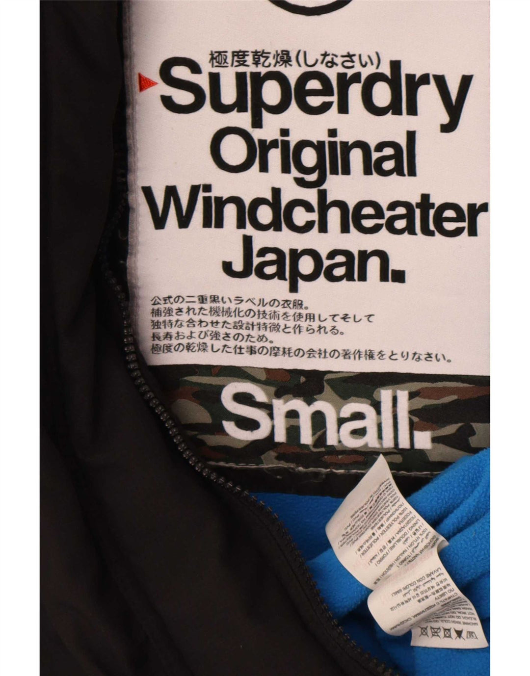 Superdry Mujer Windcheater Graphic Chaqueta Cortavientos UK 40 Small Negro