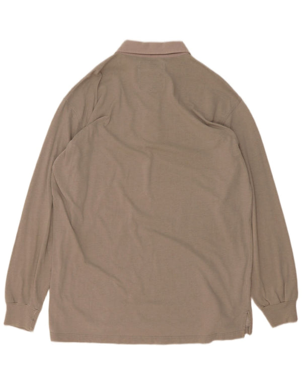 Murphy & Nye Polo de manga larga para hombre XL Algodón gris