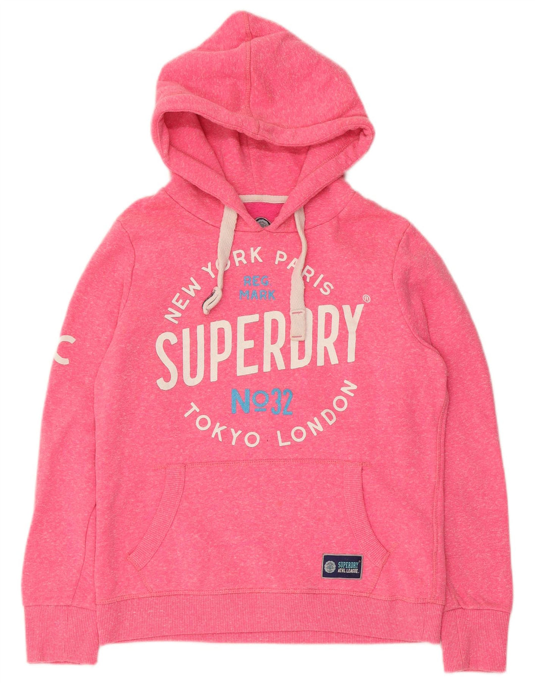 Superdry Jersey con capucha gráfica para mujer Reino Unido 44 Poliéster rosa medio