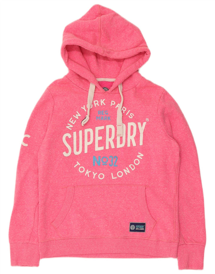 Superdry Jersey con capucha gráfica para mujer Reino Unido 44 Poliéster rosa medio