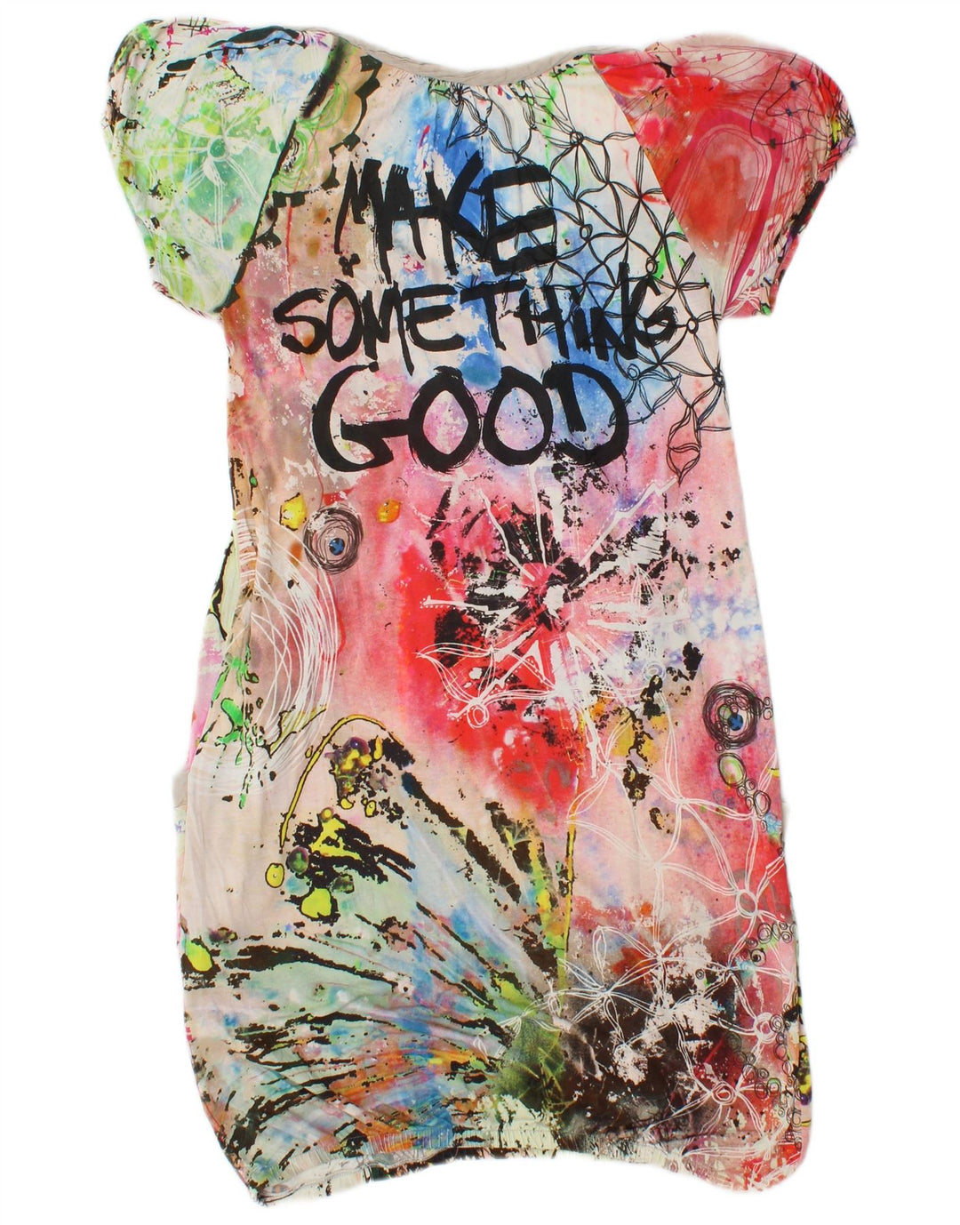 DESIGUAL Vestido gráfico de burbujas para mujer UK 8 Small Multicolor Tie Dye