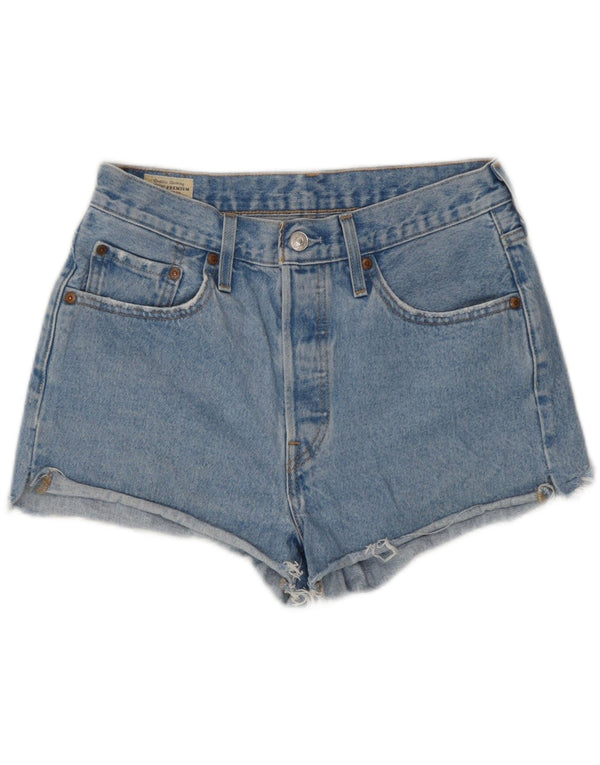 Levi's Mujer 501 Shorts Vaqueros De Cintura Alta W28 Algodón Azul Medio
