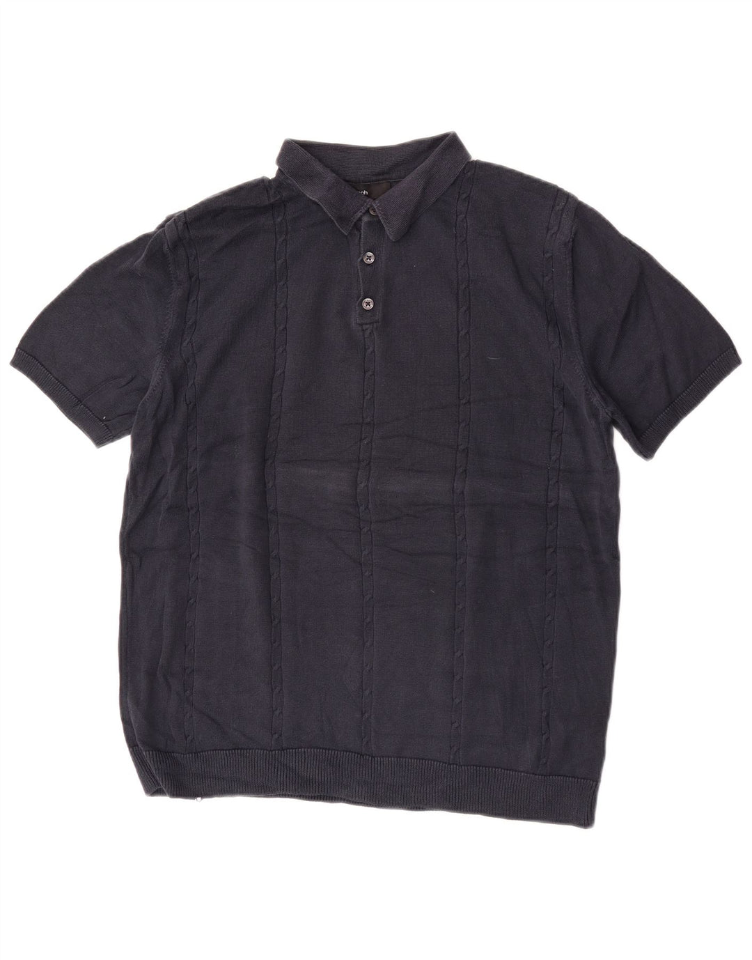 Marks & Spencer Suéter tipo jersey con cuello tipo polo para hombre, tamaño mediano, azul marino