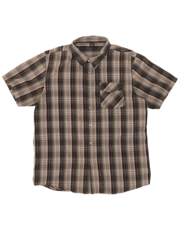 Oakley Camisa de manga corta para hombre XL Grey Check