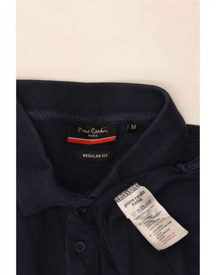 Pierre Cardin Polo de corte regular para hombre de algodón azul marino medio