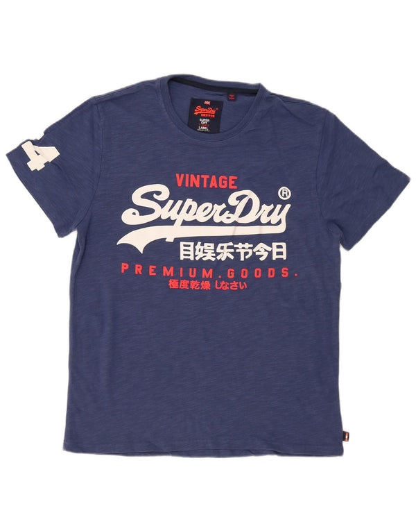 Superdry Camiseta gráfica para hombre Top 2XL Algodón azul