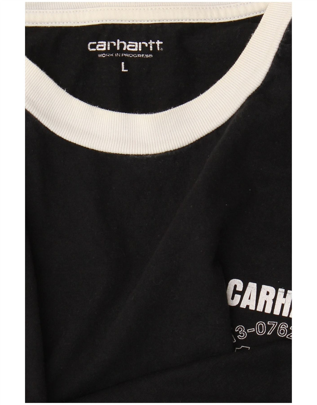 CARHARTT Top gráfico para hombre de manga larga con rayas negras grandes