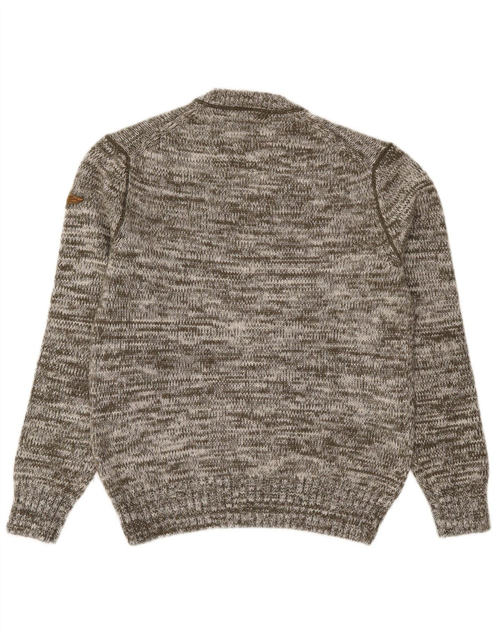 Aviazione Navale Jersey De Hombre Con Cuello En V De Lana Moteada Gris Medio
