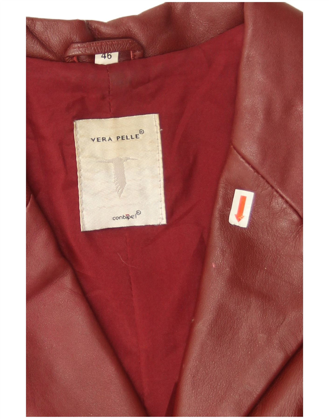Conbipel Chaqueta Blazer de Cuero con 3 Botones para Mujer IT 46 Grande Cuero Burdeos