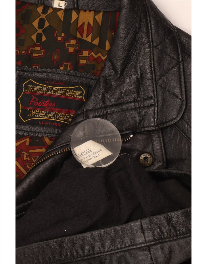 Pointers Chaqueta de cuero para hombre UK 40 Large Cuero negro