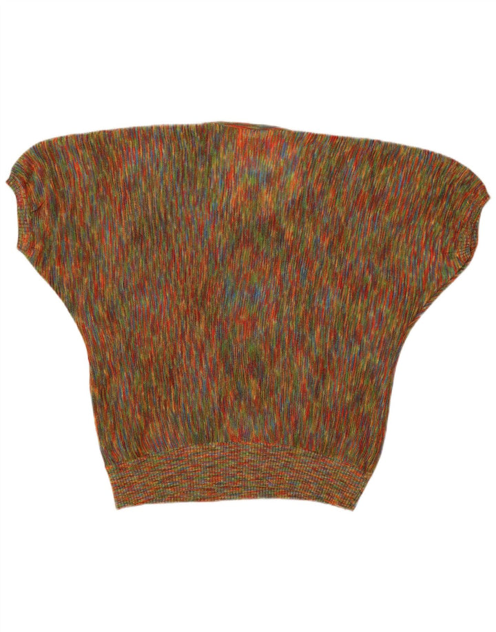 Vintage mujer blusa Top Reino Unido 12 medio multicolor moteado
