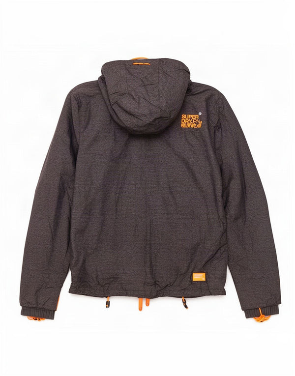 Superdry Chaqueta cortavientos con capucha Windcheater para hombre UK 38 Nylon gris medio