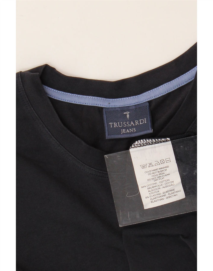 TRUSSARDI JEANS Camiseta Hombre Top Medium Negro Algodón