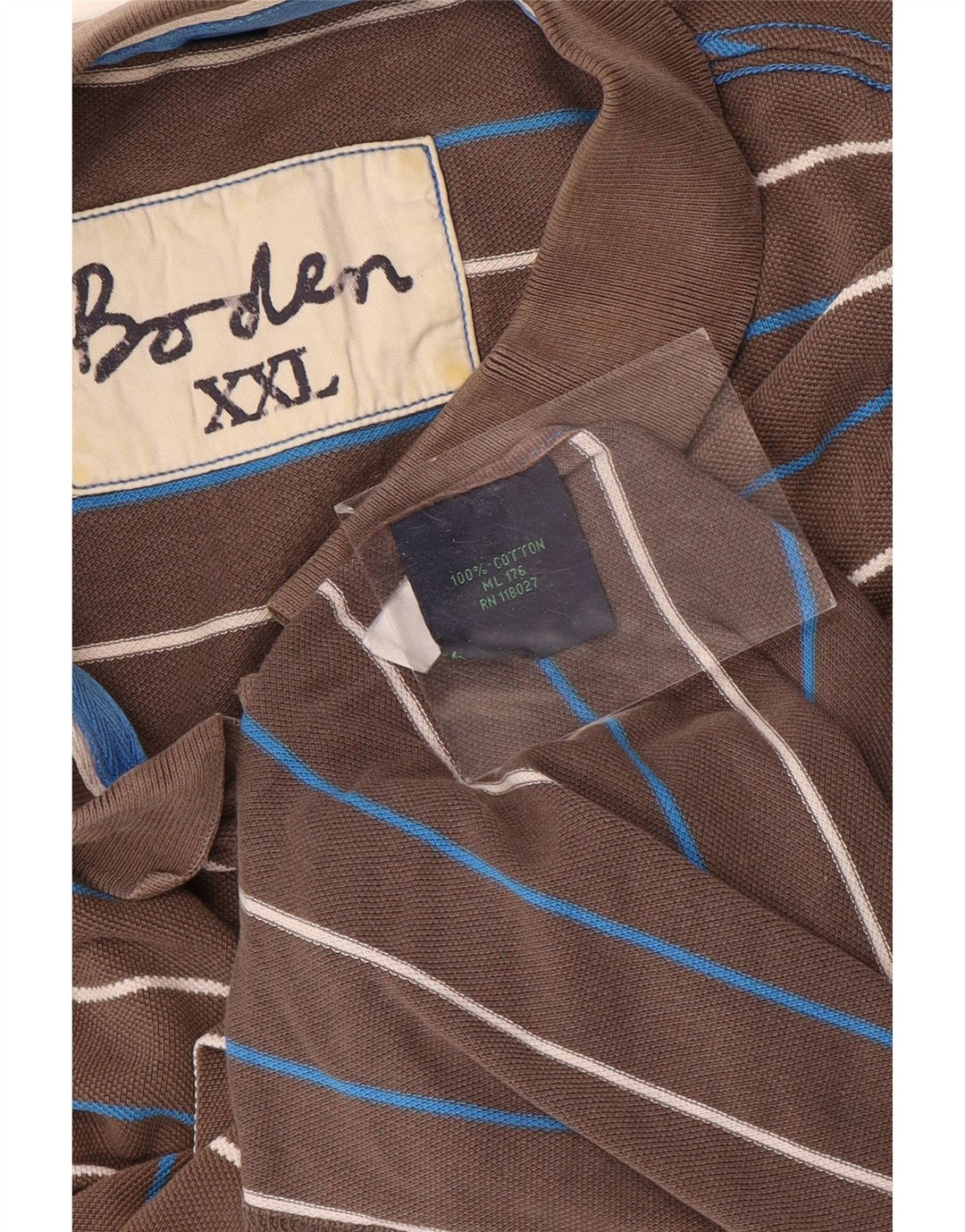 Polo de hombre Boden 2XL Algodón a rayas gris