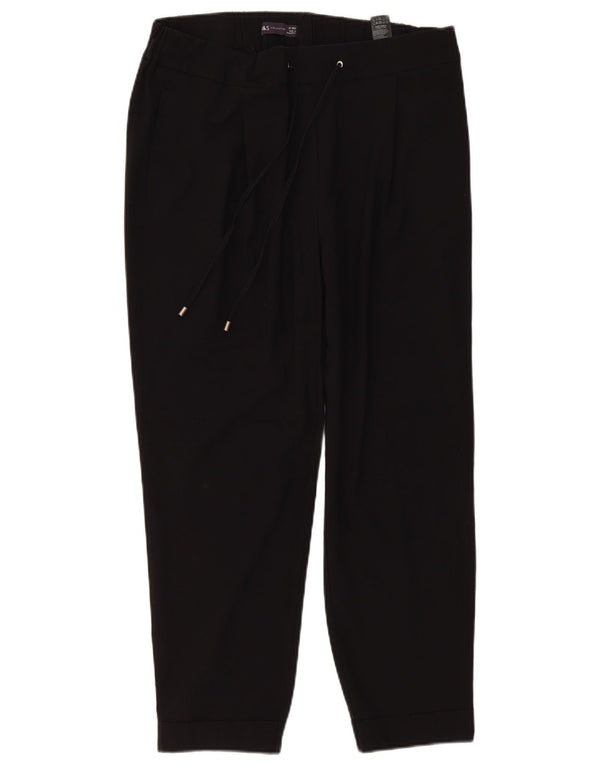 Marks & Spencer Pantalones informales cónicos para mujer UK 40 Large W36 L27 Negro