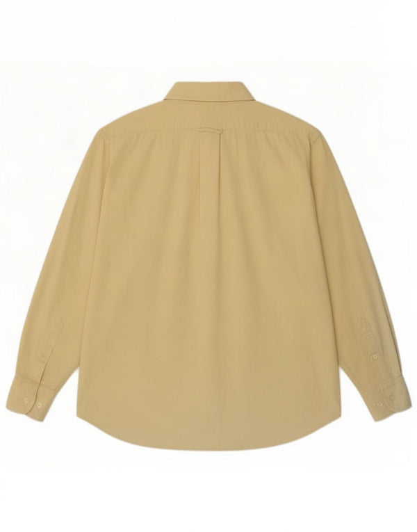Camisa de pana vintage para hombre amarillo medio