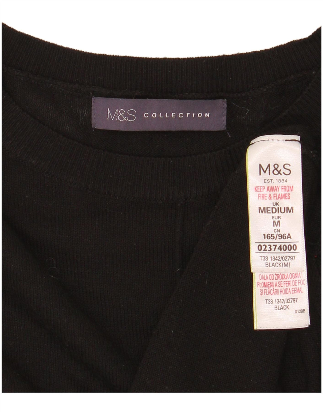 Marks & Spencer - Jersey de cuello redondo para mujer, talla 40, talla M, color negro