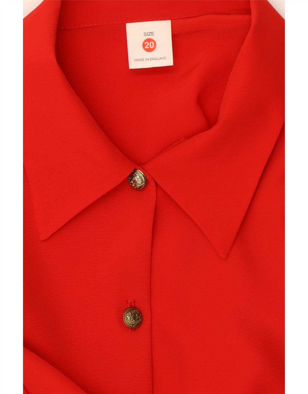 VINTAGE Womens Shirt Blouse UK 20 2XL Red Polyester Vintage Vintage and Second-Hand Vintage from Messina Hembry 