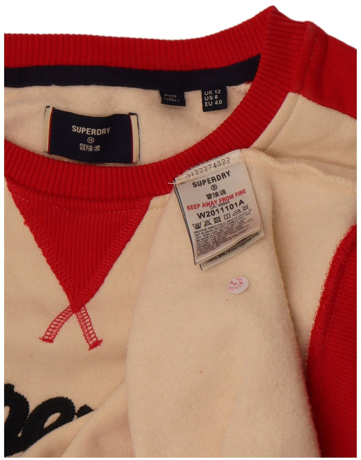 Superdry Sudadera tipo jersey para mujer, talla 40, talla mediana, color blanco roto