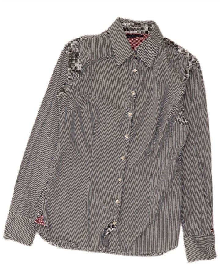 Tommy Hilfiger Camisa para mujer US 6 Algodón gris medio a rayas