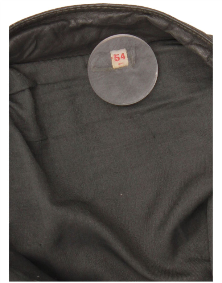 Chaqueta de cuero vintage para hombre IT 54 2XL Gris