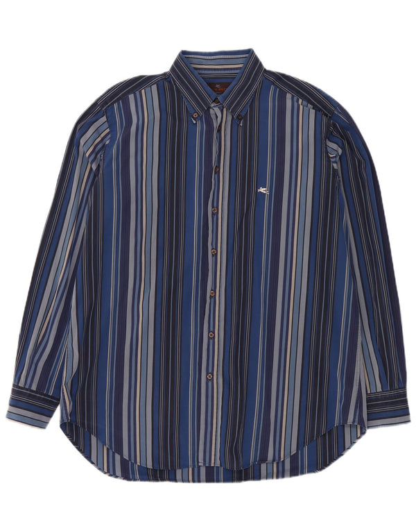 Camisa Etro Hombre Talla 44 XL Azul Rayas