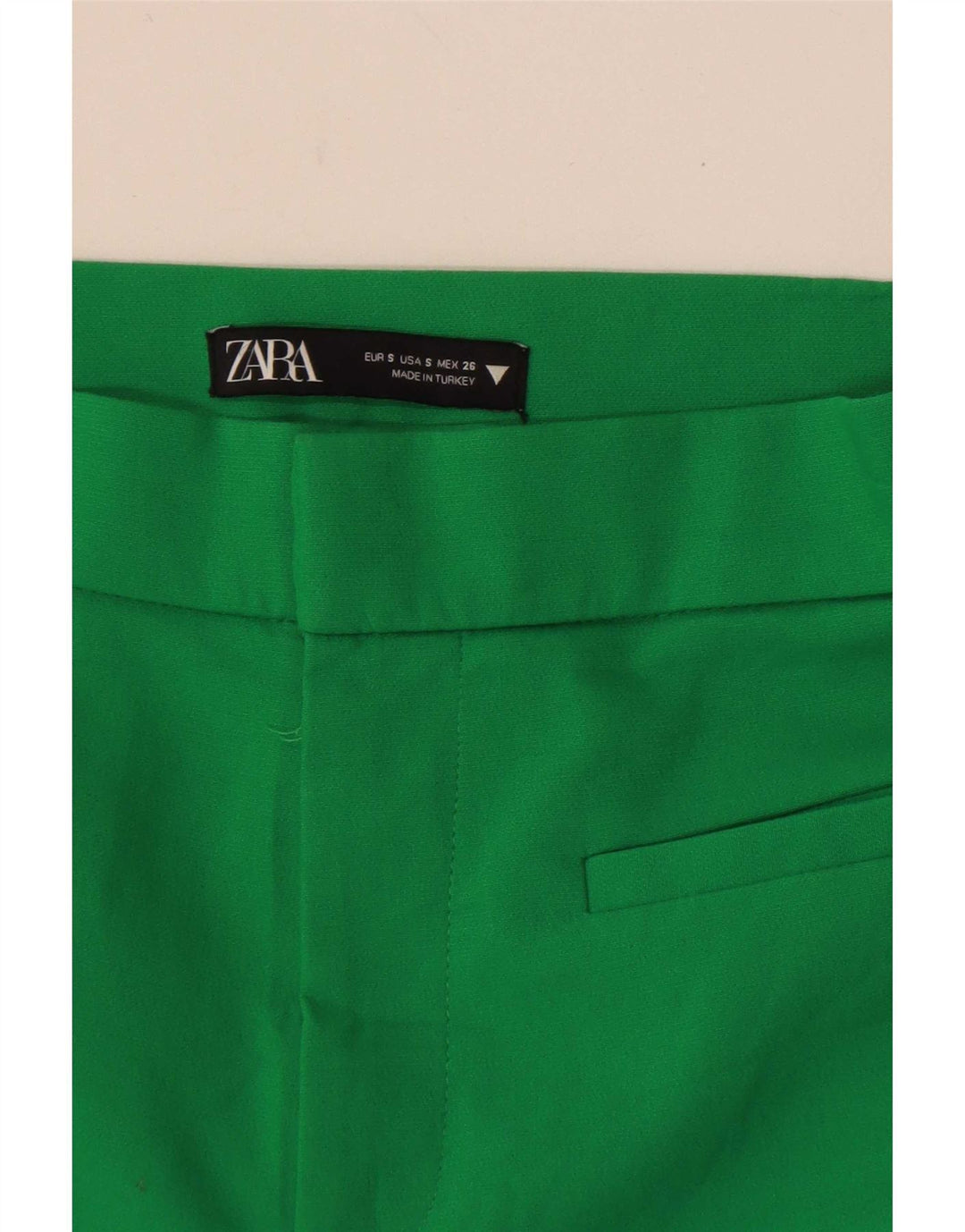 Zara Mujer Pantalones Capri Pequeño W26 L22 Verde
